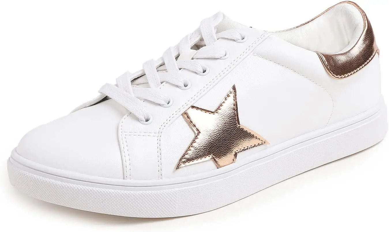 FEVERSOLE Women's Featured PU Leather Sneaker