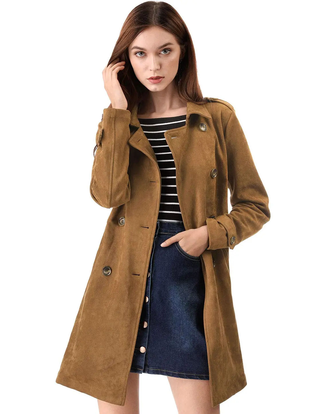 10 BGSD Women Anna Suede Leather car coat for 2024