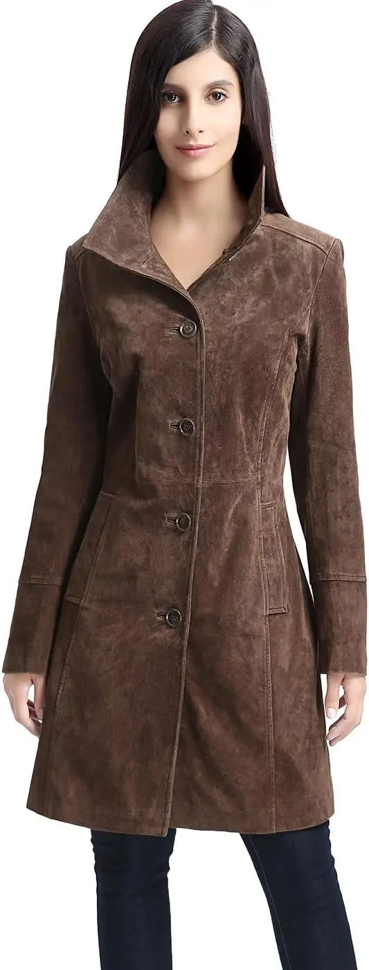 BGSD Women Aubrey Suede Leather Walking Coat