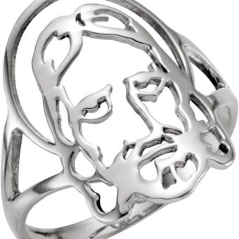 925 Sterling Silver Face Of Religious Faith Inspiration Jesus Chastity Ring Gents Jewelry Gifts for Women - Ring Size Options: 10 5 6 7 8