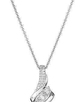 Amazon Essentials Diamond 3 Stone Pendant Necklace (1/4 cttw), 18" (previously Amazon Collection)