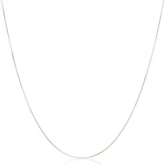 Amazon Essentials Sterling Silver Thin 0.8mm Box Chain Necklace | Available in Yellow Gold or Silver | 16", 18", 20", 24", or 30" (previously...