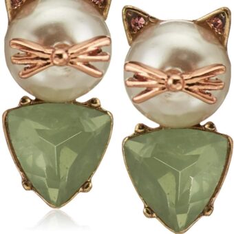 Betsey Johnson Cat Stud Earrings