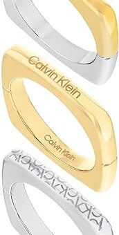 Calvin Klein Bold Metals Jewelry Ring Collection for Women, Stackable Rings, Stainless Steel Rings, Stylish