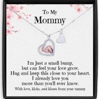 Creator's Cove Congrats On Pregnancy Gift For First Time Moms Rose Gold Necklace, Maternity Gift For Expecting Pregnant Mom To Be Silver Jewelry,...