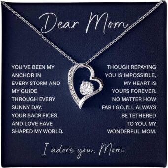 Dear Mom Necklace Present From Son Or Daughter, a Beautiful Gift For Mother's Day, Forever Love Necklace Present For Mom, Jewelry Gifts For Mom...