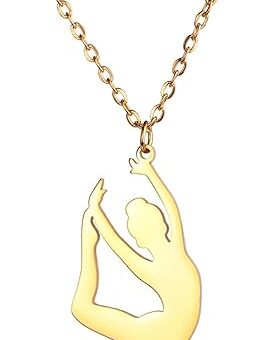 EUEAVAN Inspirational Gymnast Pendant Necklace Ballet Ballerina Sports Dance Solo USA Gymnastics Choker Team Jewelry Girl Woman Coach Daughter