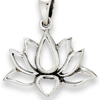 Flower Lotus Pendant .925 Sterling Silver Symbol Strength Om Peace Transformation Charm