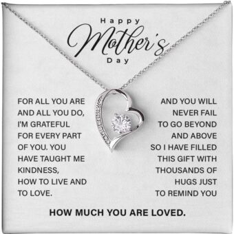 Happy Mother's Day Necklace Gift For Mom From Son Or Daughter, Mom Jewelry For Women, Forever Love Necklace For Mom With A Touching Message Card...