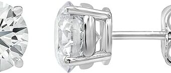 La4ve Diamonds 14K White Gold 2.00 Carat Round Cut Lab-grown Diamond Stud Earrings for Women Girls (J, VS2-SI1) | Fine Jewelry for Mother's Day |...