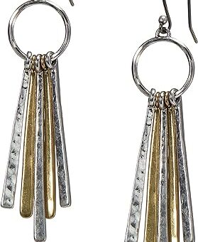 Lucky Brand Metal Paddle Drop Silver Earrings