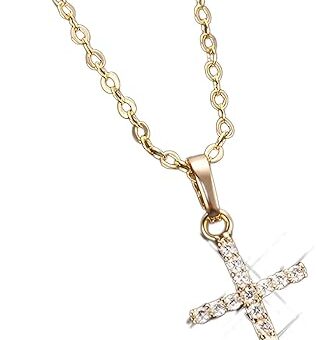 Maimai Boutique Choker Cross Necklace for Women, Gold Plated/Silver Cross Pendant Dainty Layered Chain Necklace, Cross Necklace for Women Jewelry...