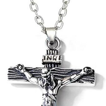 Men Women Christian For Cross Necklace With Chain Metal Alloy Christ Crucifix Pendant Jewelry Religious Prayer Gif Cross Necklace For Women Silver