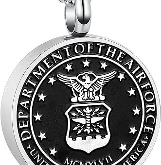 Minicremation Cremation Jewelry for Ashes UNITED STATES Army/Air Force/Navy/Firefighter Memorial Urn Necklace for Ashes Keepsake Pendant for Women Men