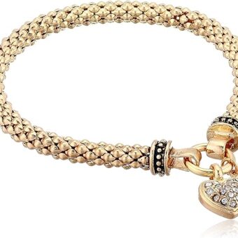 Nine West Women's Boxed Bracelet Pave Heart Stretch