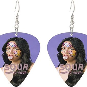 Olivia Sour Guts Earrings Album Inspired Earrings Guitar Earrings Dangle Merch Jewelry Gifts for Women Fans Costume Outfits Dress Decor Gifts for...