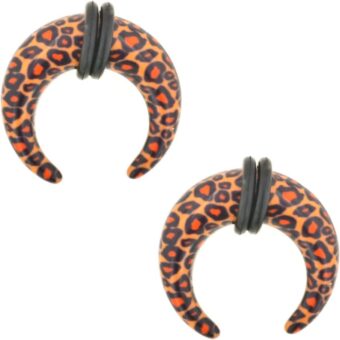 Pair of Acrylic Leopard Pinchers: 00g Brown