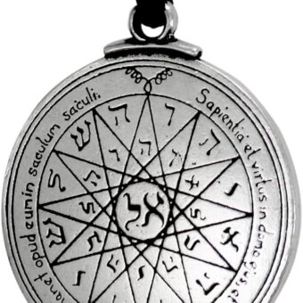 Pewter Key of Solomon Pentacle of Mercury Talisman Pendant