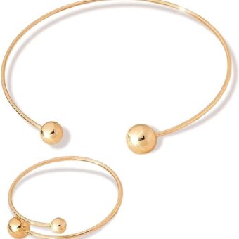 Prime Prestige 18K Gold Plated Necklace and Bracelet Set | gold bracelets for women | bracelets for women | gold jewelry for women | necklaces for...