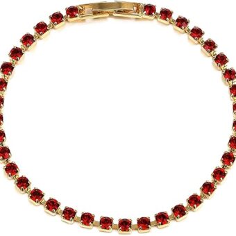 Red Crystal Diamante Bracelet - Made With Crystals From Swarovski