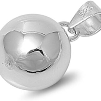 Sphere High Polish Ball Pendant .925 Sterling Silver Round Plain Shiny Orb Charm