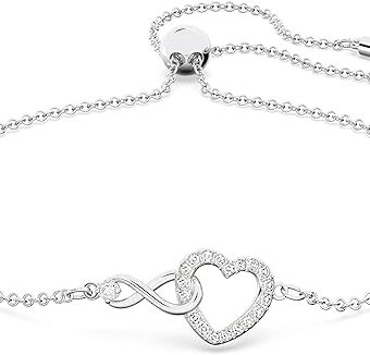 Swarovski Infinity Heart Jewelry Collection, Necklaces and Bracelets, Rose Gold & Rhodium Tone Finish, Clear Crystals