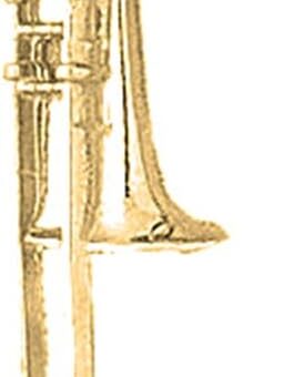 14K Yellow Gold Trombone Pendant