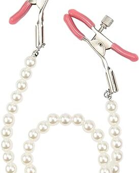 316L Nipple Clamp Adjustable Pressure Pearl Body Chains Necklace Stainless Steel Ring Non Piercing Body Jewelry for Women Men Faux Body Jewelry...