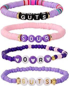 6 Pcs Olivia GUTS SOUR Bracelets,Olivia GUTS World Tour Jewelry Gifts for Women Girls Fans