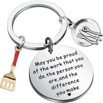 AKTAP Cooking Jewelry Chef Keychain May You be Proud of the Work You Do Gifts for Cooks Cooking Lover Gift (Chef Keychain)