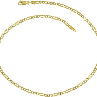 ARGENTO REALE 14K Gold Anklets for Women. 14K 10 Inch Anklet, Gold Rope chain Anklet, 14K Box Chain, Cuban Chain, Figaro Chain, Anklet Summer Beach...