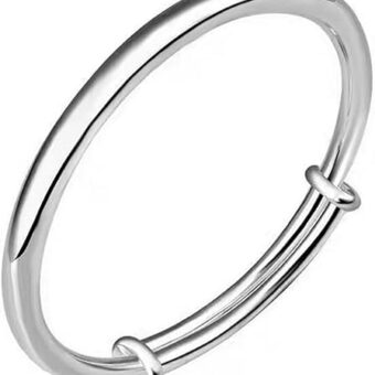 Bangle Bracelets for Women, Fashion Simple Adjustable Silver Plated Cuff Bangles for Wife Mothers Day Jewelry Gift