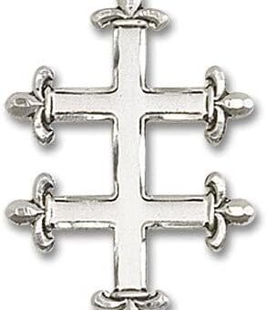 Cross of Lorraine Medal Pendant Necklace with Chain for Men Women, Made in USA