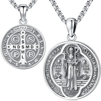 Eusense St Michael/St Christopher/St Benedict/Saint Jude/Virgin Mary Miraculous Medal/Jesus Cross Crucifix/St Joseph//St Anthony Pendant Necklace...