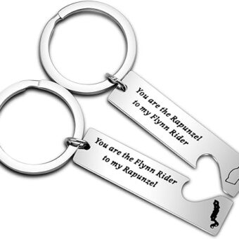 FEELMEM Fairy Tale Couple Gifts Keychain You are the Rapunzel to my Flynn Rider Keychain Set for Boyfriend Girlfriends