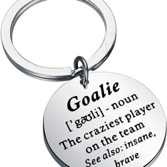 FEELMEM Goalie Jewelry Goalie The Craziest Player On The Team Keychain Hockey Team Goalie Gift Soccer Goalie Gift