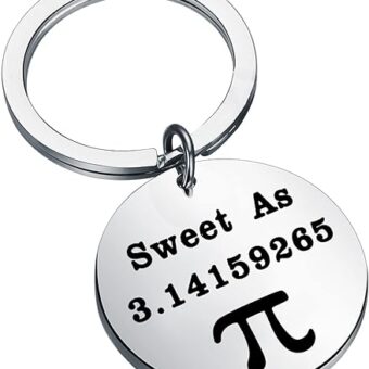 FEELMEM Mathematical Pi Symbol Jewelry Sweet As 3.1415 Keychain Pi Day Math Lover Gift Back to School Gift Math Teacher Gift