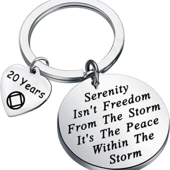 FEELMEM NA Recovery Gift 1 Year 18 Months 2 Years 3 Years NA Sobriety Anniversary Keychain NA Recovery Gift