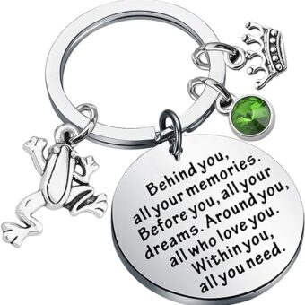 FEELMEM Princess the Frog Inspired Gift Tiana Princess Fans Gift Behind You All Your Memories Keychain