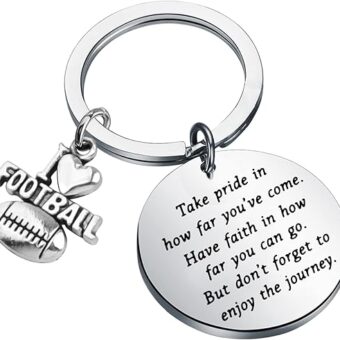 FUSTMW Football Charm Keychain Football Lover Gifts Football Player Gifts for Football Team Coach Gifts