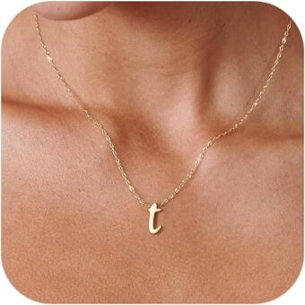 Gold Necklace for Women Girls - 18K Gold Filled Initial Necklace Dainty Gold Initial Necklace Tiny A - Z Pendant Necklace Cute Initial Letter...