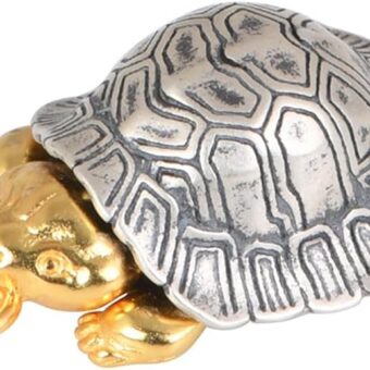 Gold Plated 925 Sterling Silver Turtle Pendant Charm for Men Women