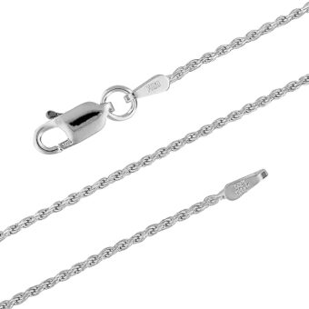 Hawaiian Silver Jewelry Sterling Silver Necklace – 1.1mm Diamond-Cut Rope Chain Necklace – Premium Italian Made Silver Jewelry – Elegant Silver...