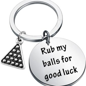 HOLLP Billiards Jewelry Pool Balls Gift Rub My Balls for Good Luck Keychain Women Man