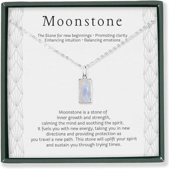 HOPE LOVE SHINE New Beginnings Rainbow Moonstone Sterling Silver Necklace for Women