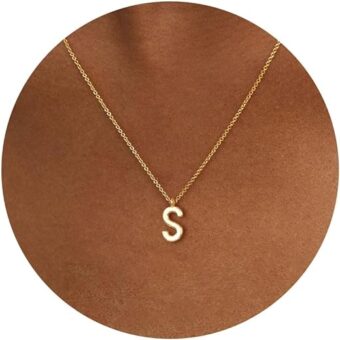 Initial Necklaces for Women - 14k Gold Plated Dainty Letter Necklace Simple Alphabet A-Z Necklace Personalized Monogram Name Necklace for Women...