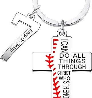 Inspirational Christian Baseball Cross Keychain Holy Bible Jewelry KeyChain Cross Religious Gifts Christian Gift