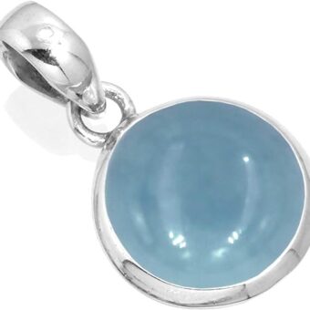 JEWELOPORIUM 925 Sterling Silver Statement Pendant for Women 12 MM Round Gemstone Handmade Jewelry for Gift (99520_P)