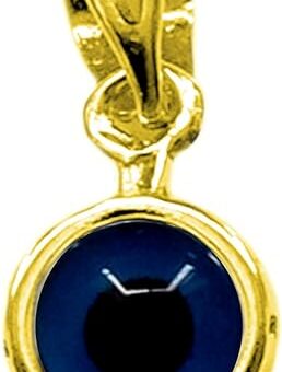 Jewelry Affairs Sterling Silver 18 Karat Gold Overlay Plated Greek Meandros Evil Eye Pendant