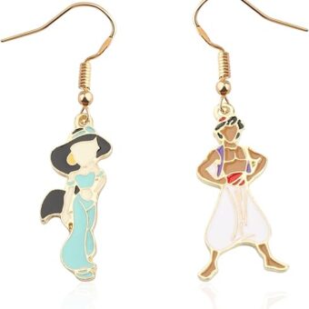 KUIYAI Genie Lamp Movie Merchandise Gift Magic Lamp Gift WDW Cartoon Character Keychain Earrings Princess Prince Gift